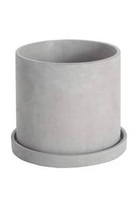 lot 1152 image: Ekirlin Flower Plant Pot Indoor 6 inch Grey Cement Planter with Drain Hole Saucer, Modern Succulents Containers for Home & Outdoor