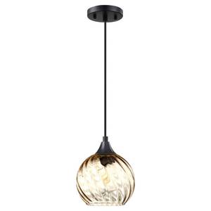 lot 1156 image: Glass Pendant Lighting Fixture  Small Kitchen Island Pendant Light 6.3 Hanging Light Over Sink Farmhouse Black Finish Light Fixture for Dining Room, Bedroom, Entryway (Clear Glass, 1 Pack)