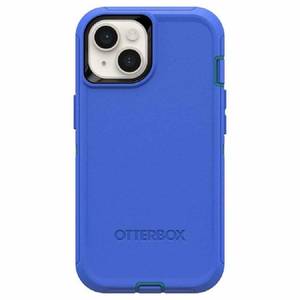 lot 1167 image: OtterBox iPhone 14 &amp iPhone 13 (Only) - Defender Series Case - Rain Check (Blue) - Rugged &amp Durable - with Port Protection - Case Only