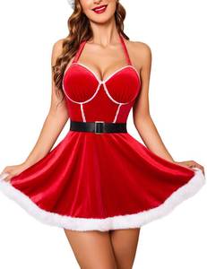 lot 1190 image: Avidlove Babydoll Lingerie Women Lace One Piece Santa Costumes Sexy Red Lingerie Dress For Christmas (0-Red, Large)