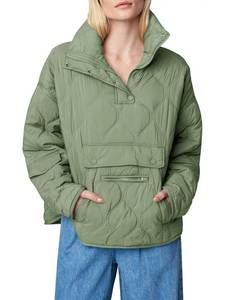 lot 1195 image: Yousify Womens Quilted Pullover Puffer Jacket Packable Oversized Winter Coat Tops Army Green S