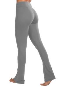 lot 1196 image: Sunzel Butterflycra High Waist Mini Flared Leggings for Women, Tummy Control Casual Flare Yoga Pants for Yoga Workout Gym 34 Charcoal Gray Medium