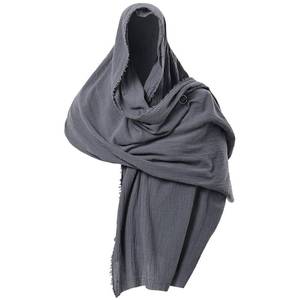 lot 1205 image: GRACEART Post Apocalyptic Shawl Hood Scarf Shaman Cowl Medieval Costume Sash Urban Dark Grey