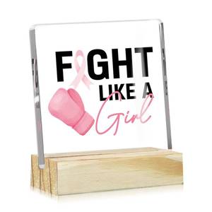 lot 1216 image: Caring Gifts Acrylic Desk Decor Gifts, Breast Cancer Gifts, Breast Cancer Survivor Gifts for Women, Survivor Gift, Cheer up Gifts for Cancer Awareness, Friend, Mom, Daughter, Chemo Patient - JY263