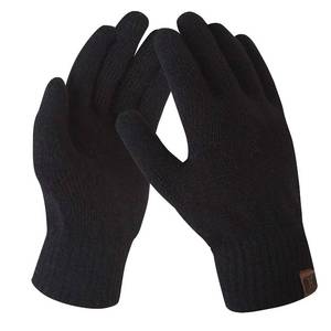 lot 1235 image: Fantastic Zone Womens Winter Stretch Cashmere Gloves for Women Solid Color Warm Knitted Thick Warm Gloves Black One Size