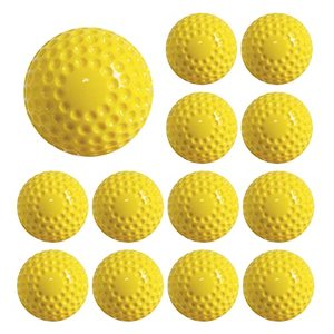 lot 1242 image: GKK 12 Pack Pitching Machine Softballs,12-Inch Pitching Machine Softballs for Hand-Eye Coordination, Hitting and Fielding Practice Yellow