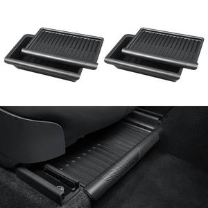 lot 1243 image: KUNIST 2PCS Under Seat Storage Box for Tesla Model Y 2024, TPE Storage Tray Box with Lid, Model Y Organizer Accessories 2020-2024, Black