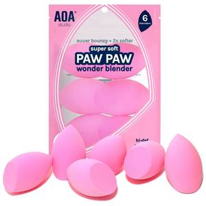 lot 1255 image: AOA Studio Collection Makeup Sponge Set Makeup Blender Latex Free and High-definition Super Soft Set of 5 Makeup Blender For Powder Cream and Liquid, Beauty Cosmetic Beveled Shape (Pink)
