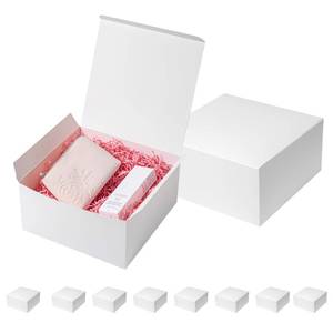 lot 1268 image: Mcfleet Gift Boxes with Lids 10x10x5 Inches 10 Pack Bridesmaid Proposal Boxes White Cardboard Gift Box for Presents, Craft Boxes for Christmas, Wedding, Graduation, Holiday, Birthday Gift Packaging