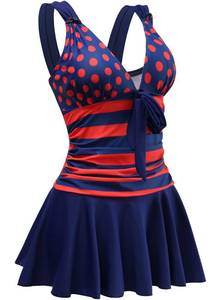 lot 1275 image: AONTUS One Piece Swimsuits Bathing Suits Swimming Dress for Women Plus Size Cover Ups High Waist 4XL