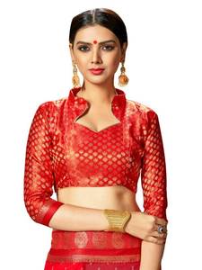 lot 1279 image: Womens Readymade Indian Designer Party Wear Bollywood Padded Blouse for Saree Crop Top Choli Red