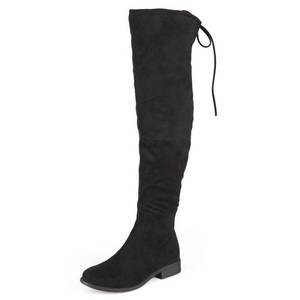 lot 1285 image: Journee Collection Womens Wide Calf Over-the-knee Faux Suede Boots Black 7.5 Wide Calf