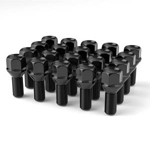 lot 1306 image: 14x1.25 Wheel Lug Bolts, 20PCS M14x1.25 OE Factory Lug Bolts Cone Seat 17mm Hex 24mm Shank 1.93 inch Length Black Studs