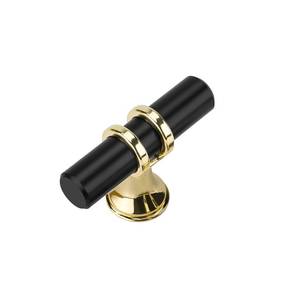 lot 1309 image: Haliwu 10 Pack Cabinet Knobs, Black&Gold Cabinet Knobs Kitchen Cabinet Knobs Kitchen Hardware Knob, Single Hole Knob T Bar Knob for Cabinet