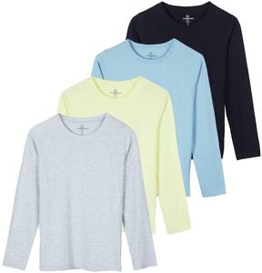 lot 1319 image: 4 Pack Long Sleeve Shirts for Women Womens Tops T Shirt Top White Black Tee Woman Ladies Blouses Basic T-Shirts Cotton Undershirt Tshirts Tees Crewneck Casual Tshirt T-Shirt Yoga - Set 5, L