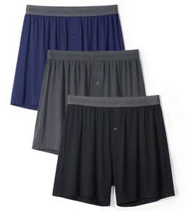 lot 1328 image: DAVID ARCHY Mens Underwear Bamboo Rayon Boxers for Men Breathable and Cool Mens Boxer Shorts with Button Fly 3 Pack (XL,Navy BlueBlackDark Gray)