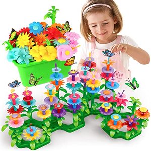 lot 1333 image: SpringFlower Gifts Toys for Girls 3 4 5 6 7 Years Old, Flower Garden Building Kit with Storage case,Educational STEM Toy and Preschool Garden Play Set for Toddlers, 148pcs