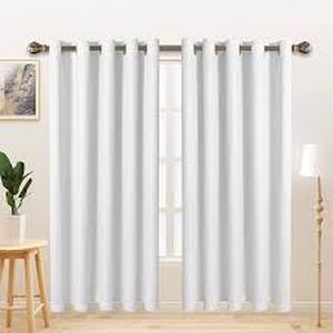 lot 1270 image: Lordtex Burlap Linen Look Textured Blackout Curtains Metal Grommets 70x63in 2pk