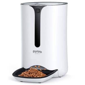 lot 2140 image: Faroro Automatic Cat Feeder, 7L Cat Food Dispenser with Portion Control, 1-5 Meals Per Day, 10s Voice Recording, Dual-Power Supply for Cats and Small Dogs