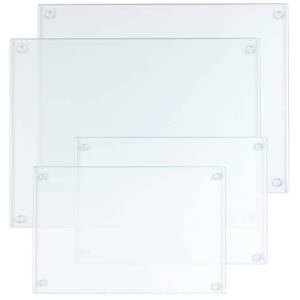 lot 2143 image: Hacaroa 4 Pack Tempered Glass Cutting Board with Rubber Feet, Rectangle Non-slip Chopping Board, Long Lasting Clear Glass Tray for Kitchen Countertop, Table, Shatter-Resistant, Heat-Resistant, 2 Size