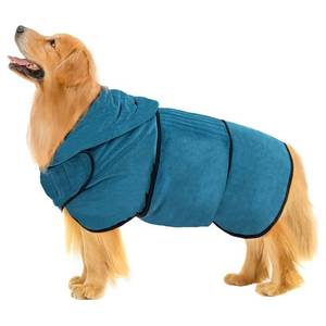 lot 2169 image: Avont Dog Bathrobe - Super Absorbent Pet Drying Towel Bath Robes After Bath Shower Swim Wet Walk for Puppies -Blue(3XL)