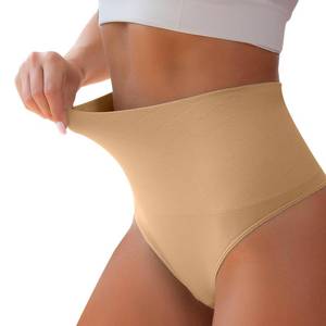 lot 2182 image: Cinvik Seamless Shapewear Thong for Women Strapless Tummy Control Body Shaper High-Waisted Compression Underwear Women Core Control Under Dress Seamless M