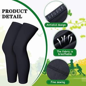 lot 2189 image: Geyoga 3 Pairs Compression Full Length Leg Sleeve Arm Sleeve for Men Women, Football (Black, White, Small)