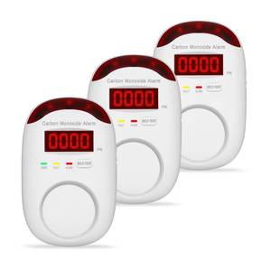 lot 2205 image: 3 Packs Carbon Monoxide Detectors - Hembisen Carbon Monoxide Detector Plug in Type CO Alarm Monitor with Digital Display, Accurate & Easy to Read, for HomeKitchenHotelBedroom (White)