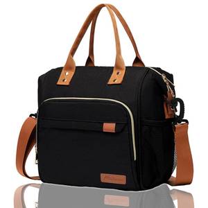 lot 2207 image: TuErCao Insulated Lunch Bag for Women Men for Work - Adult Stylish Lunch Tote Bag for Shopping, Cooler Lunch Box for Beach Picnic Travel, Black