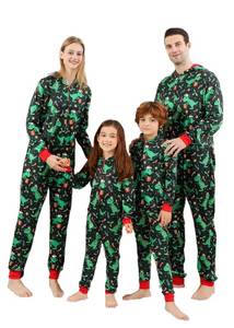 lot 2209 image: VNVNE Matching Christmas Onesie Pjs for FamilyCouplesWomenMenAdults, Xmas Holiday Dinosaur Pajamas, One Piece Sleepwear Loungewear(Women,M,Green Dinosaur)