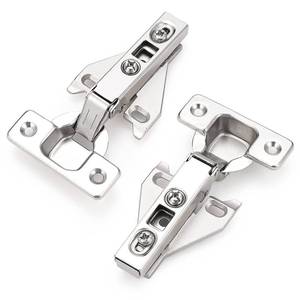 lot 2215 image: Probrico Soft Opening Kitchen Cabinet Hinges 2 Pairs (4 Pieces), Brushed Satin Nickel Face Frame Mounting Concealed Hinges for Kitchen Cupboard Hardware, with Mounting Screws