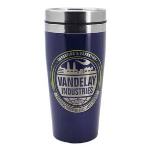 lot 2216 image: Paladone Seinfeld Vandelay Industries Metal Travel Coffee Mug  Funny Coffee Mug Gift for Seinfeld Fans