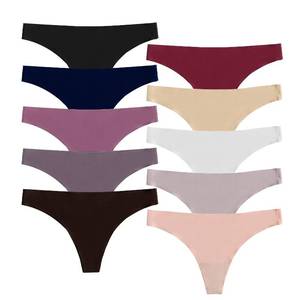 lot 2220 image: POKARLA Seamless Thongs for Women breathable Low Rise No Show Panties Invisible Underwear Pack of 10
