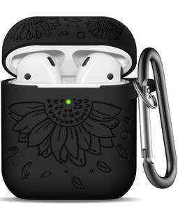 lot 2226 image: IMIVIO Compatible with Airpod Case & Airpods Case 2nd Generation, Sunflower Engraved Skin Cover Compatible with Apple AirPods 2nd1st Charging Case Men Women, Front LED Visible