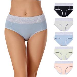 lot 2228 image: BibiMeow Womens Underwear Hipster Cotton Stretch Panties High Waisted Briefs Full Coverage Underpants 4 Pack Medium