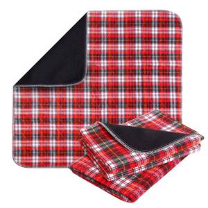 lot 2272 image: Incontinence Pads for Women and Men Incontinence Bed Pads Washable and Reusable Bedwetting Waterproof Mattress Protector Non-Slip Bed Pads for Incontinence Adults (Red Plaid, 2 Pack - 36X34)