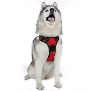 lot 2287 image: rabbitgoo Dog Harness, No-Pull Pet Harness with 2 Leash Clips, Adjustable Soft Padded Dog Vest, Reflective No-Choke Pet Oxford Vest with Easy Control Handle for Large Dogs, Red, XL