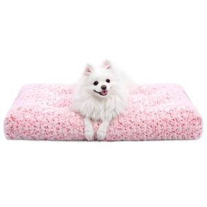 lot 2300 image: KSIIA Washable Dog Bed Deluxe Plush Dog Crate Beds Fulffy Comfy Kennel Pad Anti-Slip Pet Sleeping Mat for Large, Jumbo, Medium, Small Dogs Breeds, 29 x 21, Pink