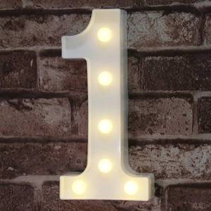 lot 2304 image: Pooqla Decorative Led Light Up Number Letters, White Plastic Marquee Number Lights Sign Party Wedding Decor Battery Operated Number (1)