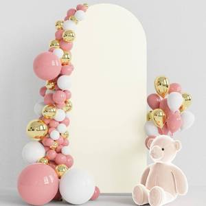 lot 2310 image: Wokceer 5FT Wedding Arch Cover Spandex Fitted Wedding Arch Stand Covers Round Top Chiara Arch Backdrop Cover for Birthday Party Ceremony Banquet Decoration Ivory
