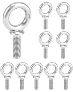 lot 2313 image: QWORK Eye Bolt, 20 Pack 516-18 x 1-18 Marine Grade Stainless Steel Lifting Ring Threaded Eyebolt Machinery Shoulder Eyebolts