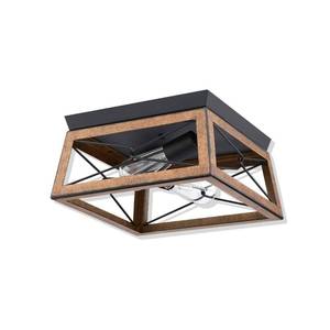 lot 2330 image: WISBEAM Semi Flush Mount Ceiling Light Fixture, 2-Light E26 Medium Base, Metal Housing, ETL Rated, Bulbs NOT Included