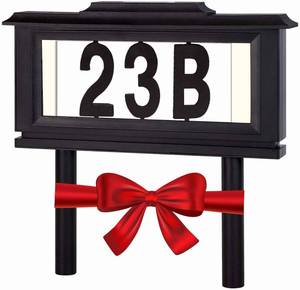 lot 2345 image: Lighted House Numbers Address Sign - Solar Lighted Address Numbers Signs for Houses or for Yard - Led Light up House Numbers - Solar House Number Sign Auto On at Night Off at Daylight