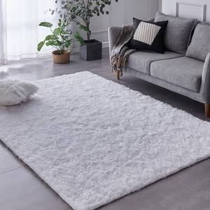 lot 2348 image: TABAYON Luxury Shag Area Rug, 3x5 Feet White Rectangle Plush Fuzzy Rugs, Non-Slip Shaggy Furry Carpets for Kids Room Bedroom
