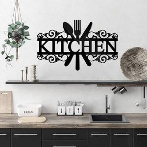 lot 2353 image: Wall Stickers for Kitchen Decorations Acrylic Decals Kitchen Wall Decor Home Kitchen 3D Mirror Decor for Kitchen or Dining Room (Black)