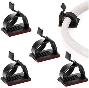lot 2357 image: SOULWIT 50Pcs Adjustable Cable Management Clips, Adhesive Organizers Sticky Wire Clips Cord Holder for TV PC Ethernet Under Desk Wall Home Office