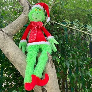 lot 2369 image: Christmas Decorations Plush Toy, 30in Plush Toy Christmas Decoration, Green Monster Suitable for Christmas Tree Home Decor. Green