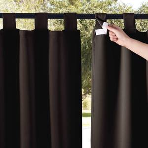 lot 2376 image: NICETOWN 2 Panels Weatherproof Patio Outdoor Curtains Weighted Blackout, Self-Stick Tab Top Gazebo Drape Water-Proof Privacy Panel for Indoor & Outdoor Divider, W52 x L84, Toffee Brown