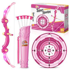 lot 2378 image: SpringFlower Bow and Arrow Toys with LED Flash Lights for Girls 5 6 7 8 9 10 Year Old, Archery Set Indoor Outdoor Activity with 10 Suction Cup Arrows,Quiver & Target,Birthday for Girls