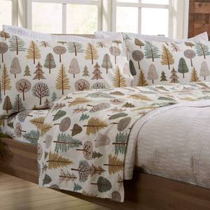 lot 2421 image: 4-Piece Queen Microfiber Sheet Set  Lodge-Printed, Ultra-Soft Sheets  Wrinkle & Fade-Resistant Patterns Drawn from Nature  All-Season Bedding Sheets & Pillowcases. (Queen, Forest Trail)